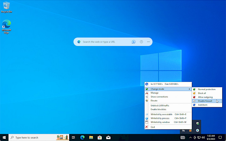 TinyWall Windows 11 Screenshot.